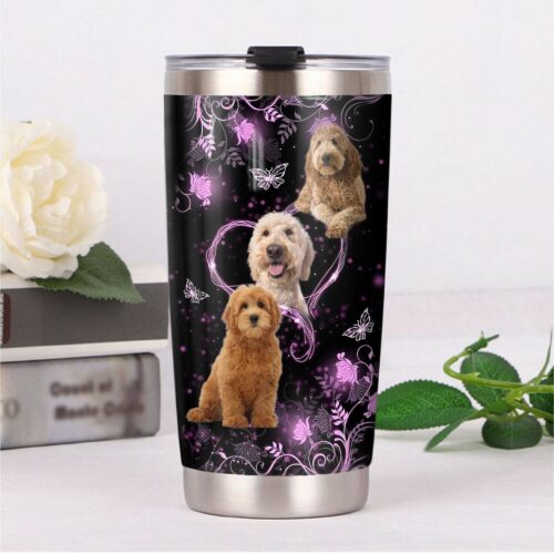 goldendoodle-dog-pink-heart-steel-tumbler