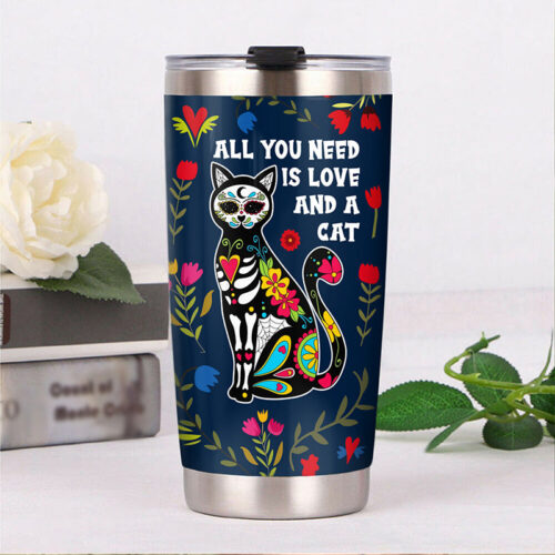 sugar-skull-cat-steel-tumbler