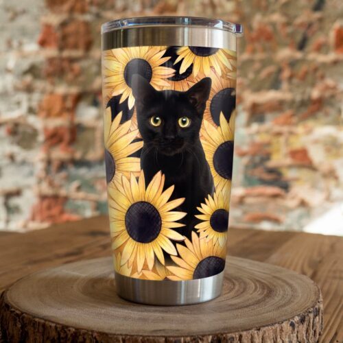 black-cat-sunflower-steel-tumbler-2