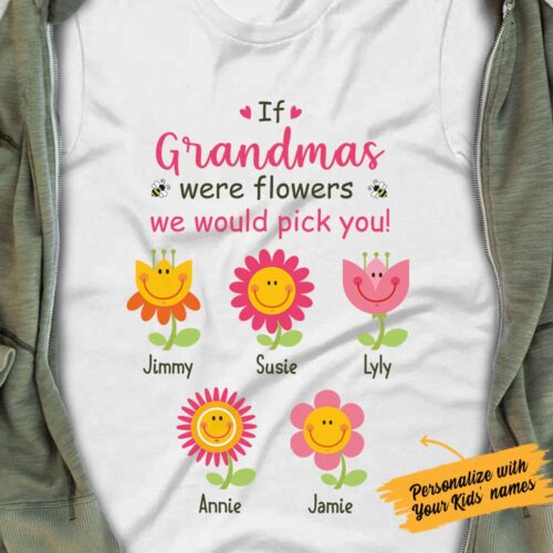 grandma-flower-white-t