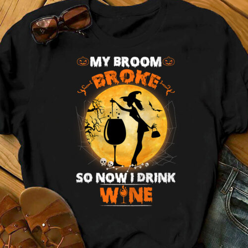 wine-witch-my-broom-broke-halloween-t