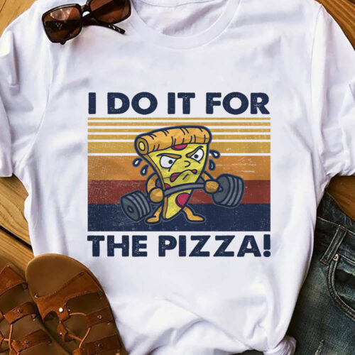 gym-funny-pizza-white-t