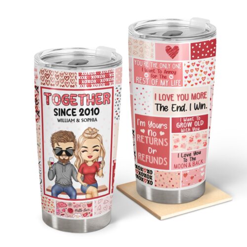 youre-the-only-one-together-since-anniversary-birthday-gift-for-spouse-lover-husband-wife-boyfriend-girlfriend-couple-personalized-custom-tumbler