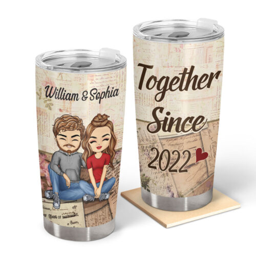 together-since-love-forever-husband-wife-gift-for-couples-personalized-custom-tumbler-2