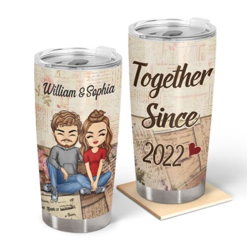 together-since-love-forever-husband-wife-gift-for-couples-personalized-custom-tumbler