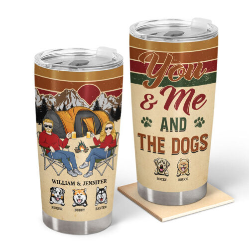 camping-couple-you-me-and-the-dogs-gift-for-dog-lovers-personalized-custom-tumbler