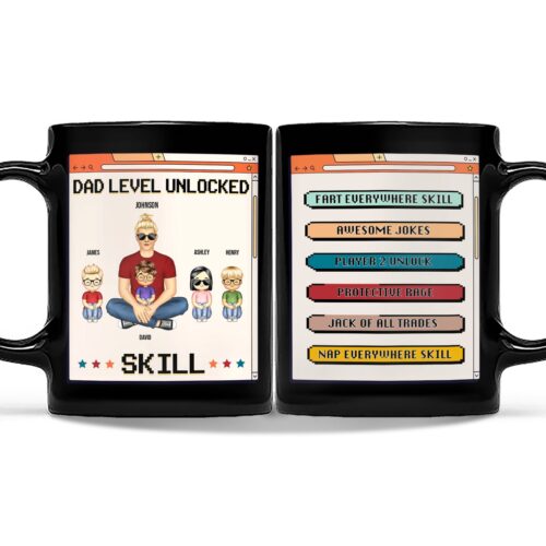 dad-grandpa-unlocked-gift-for-dad-father-personalized-custom-black-mug