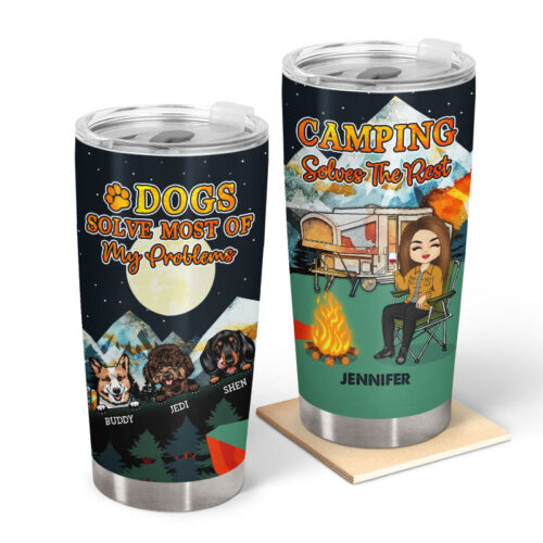 dogs-solve-most-of-my-problems-camping-gift-for-dog-lovers-personalized-custom-tumbler