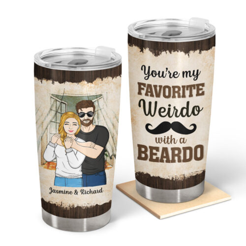 couple-my-favorite-weirdo-with-a-beardo-personalized-custom-tumbler-2