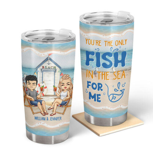 beach-couple-youre-the-only-fish-in-the-sea-gift-for-couples-personalized-tumbler