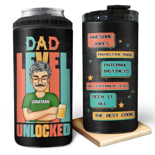 dad-level-unlocked-skills-gift-for-dad-grandpa-personalized-custom-4-in-1-can-cooler-tumbler