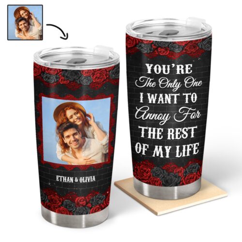 couple-custom-photo-youre-the-only-one-black-ver-gift-for-couple-personalized-custom-tumbler