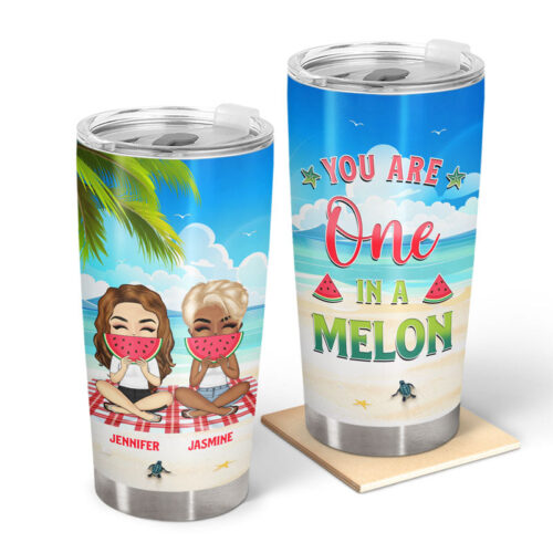 one-in-a-melon-beach-gift-for-bestie-personalized-custom-tumbler