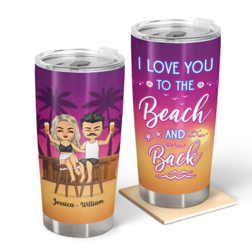 beach-couple-chibi-to-the-beach-and-back-personalized-custom-tumbler