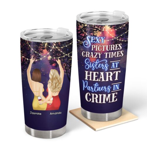 sister-at-heart-partners-in-crime-gift-for-besties-personalized-custom-tumbler