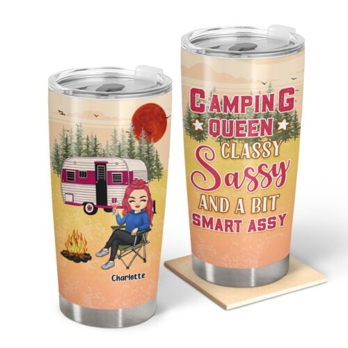 camping-queen-classy-and-a-bit-smart-gift-for-camping-lovers-personalized-custom-tumbler