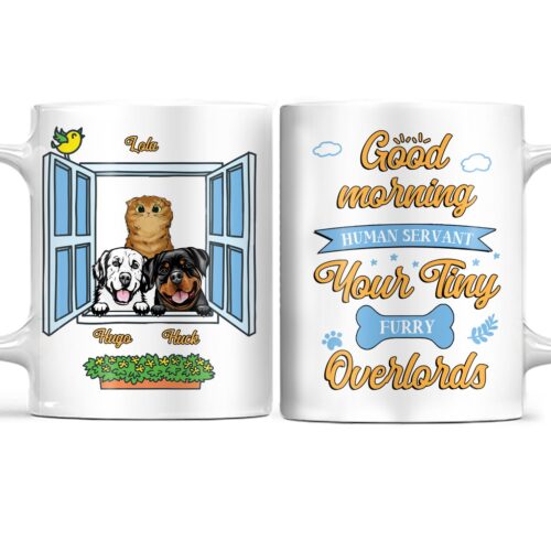 good-morning-human-servant-gift-for-pet-lover-personalized-custom-white-edge-to-edge-mug