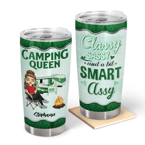 camping-queen-classy-sassy-gift-for-camping-lovers-personalized-custom-tumbler