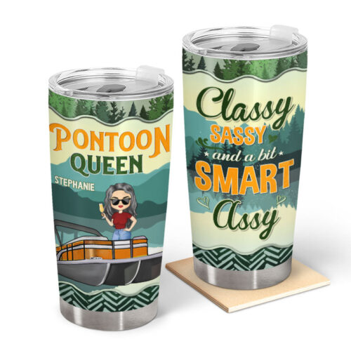 pontoon-queen-sassy-gift-for-pontoon-owner-personalized-custom-tumbler