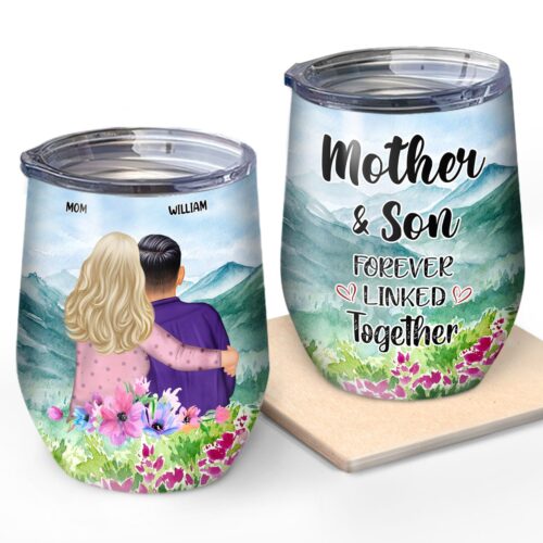 mother-son-linked-together-watercolor-style-birthday-family-gift-for-mom-grandma-grandson-personalized-custom-wine-tumbler