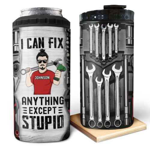 mechanics-i-can-fix-anything-except-stupid-gift-for-dad-father-grandfather-grandpa-men-personalized-custom-4-in-1-can-cooler-tumbler