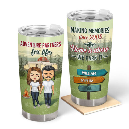 camping-couple-adventure-partners-for-life-gift-for-couple-personalized-custom-tumbler