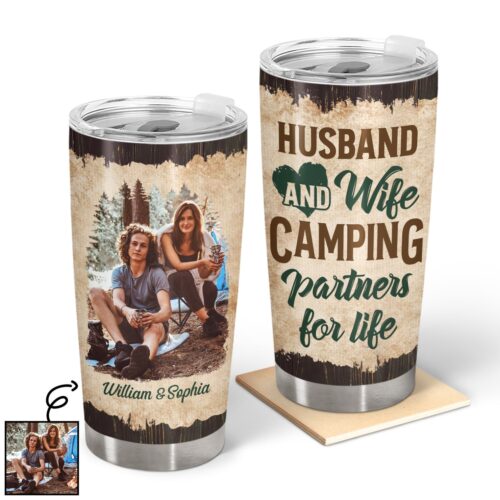 custom-photo-camping-partners-for-life-husband-wife-gift-for-couples-personalized-custom-tumbler