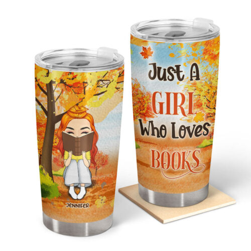 autumn-reading-chibi-just-a-girl-who-loves-books-personalized-custom-tumbler