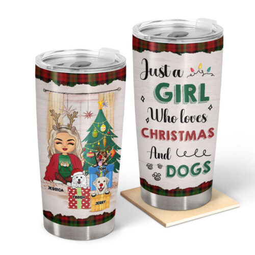 christmas-just-a-girl-who-loves-christmas-dogs-personalized-custom-tumbler