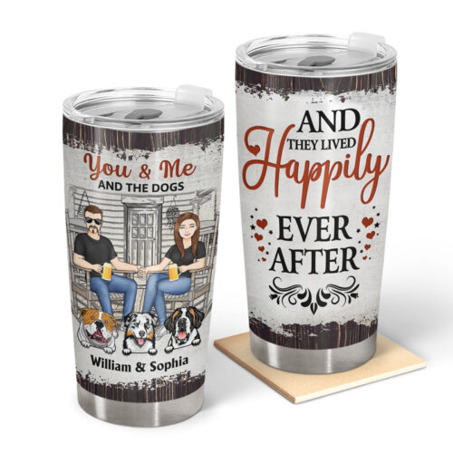 dog-couple-and-they-lived-happily-ever-after-gift-for-dog-lovers-personalized-custom-tumbler