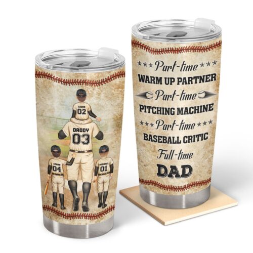 part-time-baseball-critic-full-time-dad-gift-for-father-baseball-fans-personalized-custom-tumbler