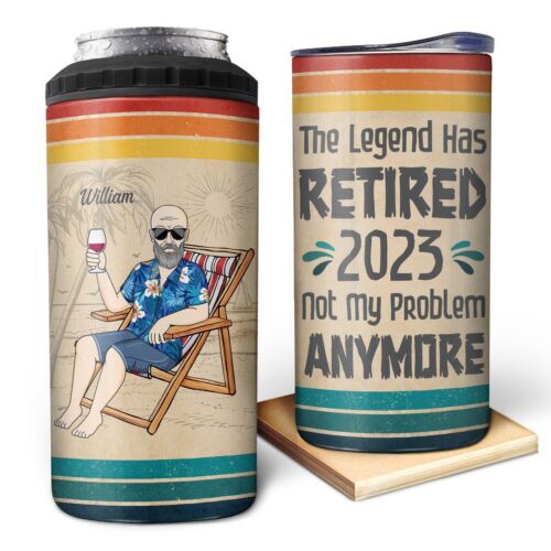 the-legend-has-retired-not-my-problem-anymore-vintage-retirement-gift-personalized-custom-4-in-1-can-cooler-tumbler