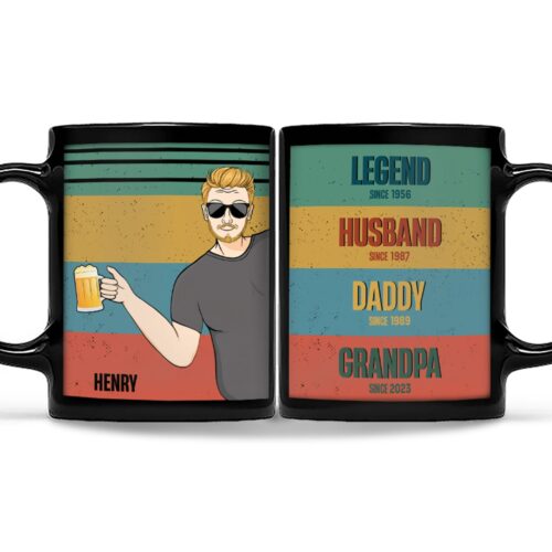 family-legend-husband-dad-grandpa-gift-for-father-personalized-custom-black-mug