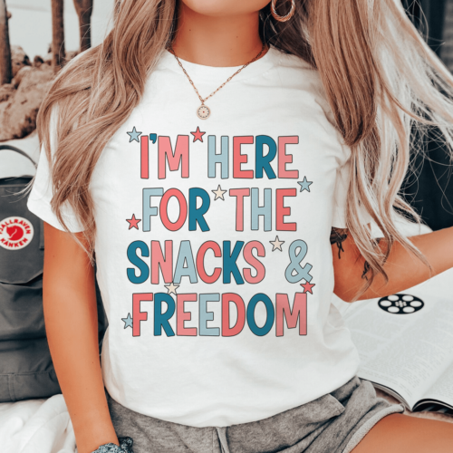 im-here-for-the-snacks-and-freedom-tee