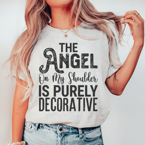 the-angel-on-my-shoulder-is-purely-decorative-tee