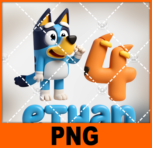 a-blue-and-white-dog-standing-next-to-a-number-4-bluey-1-free-png-file
