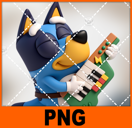 a-cartoon-dog-playing-a-keyboard-on-a-white-background-bluey-1-free-png-file