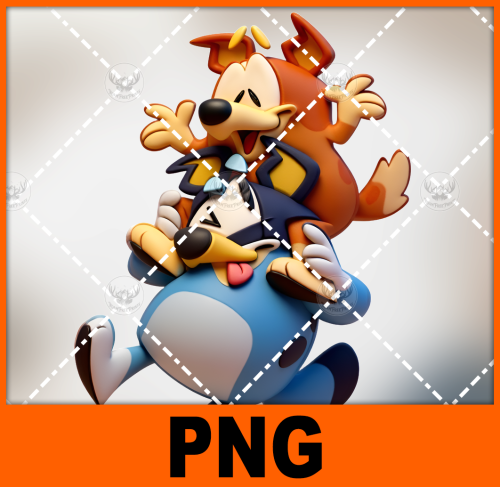 a-couple-of-cartoon-characters-riding-on-top-of-each-other-bluey-1-free-png-file