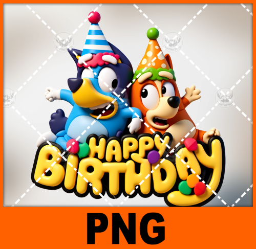 a-couple-of-dogs-sitting-on-top-of-a-birthday-sign-bluey-1-free-png-file