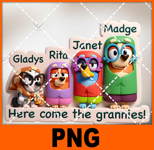 a-group-of-cartoon-characters-standing-next-to-each-other-bluey-4-free-png-file