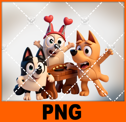 a-group-of-cartoon-dogs-sitting-around-a-table-bluey-1-free-png-file