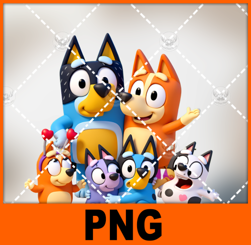 a-group-of-cartoon-dogs-standing-next-to-each-other-bluey-2-free-png-file