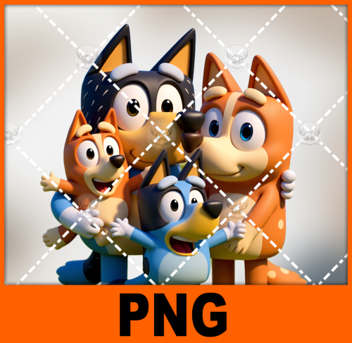 a-group-of-cartoon-dogs-standing-next-to-each-other-bluey-4-free-png-file