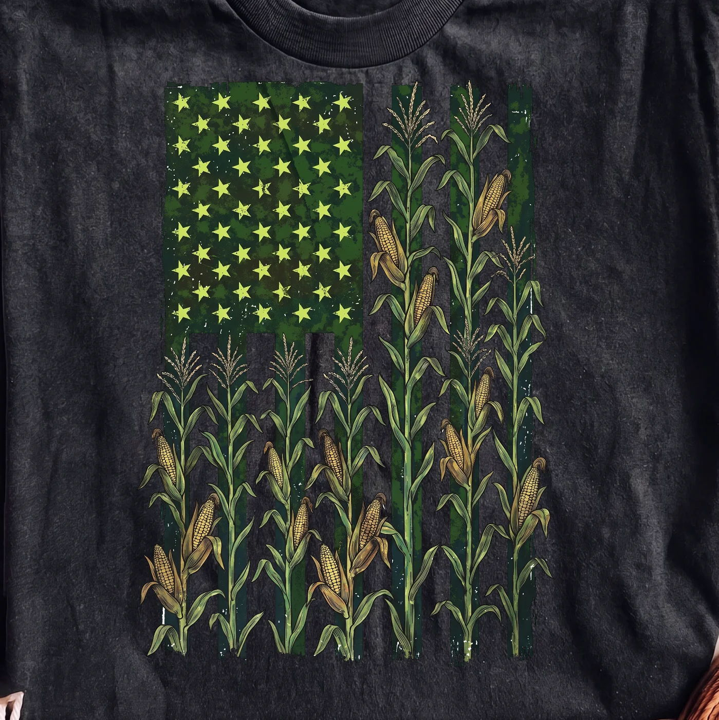 American Flag with Cornfield Design – Digital download PNG for print - Image 2