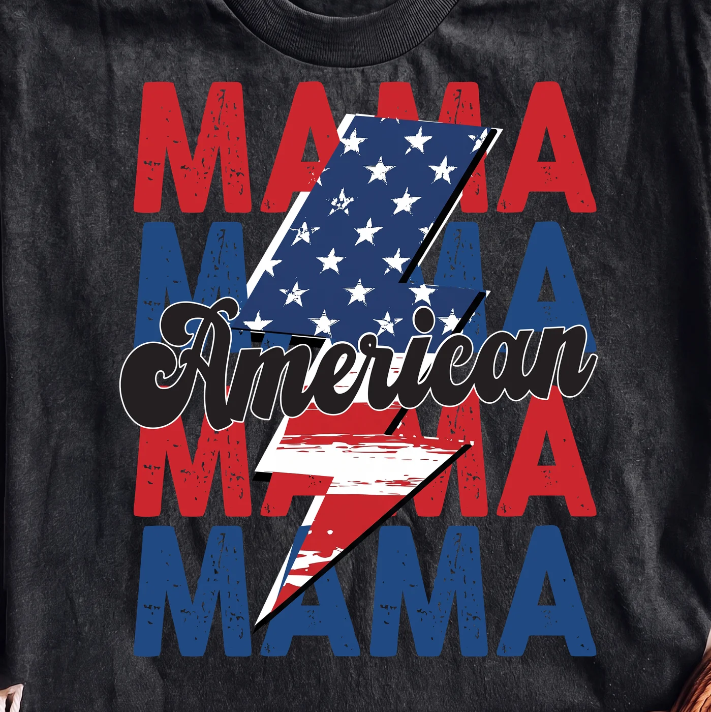 American Mama with Lightning Bolt | Print-ready PNG file - Image 2