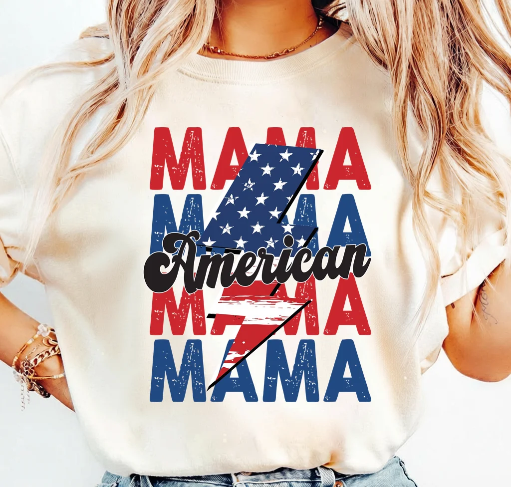 American Mama with Lightning Bolt | Print-ready PNG file - Image 3