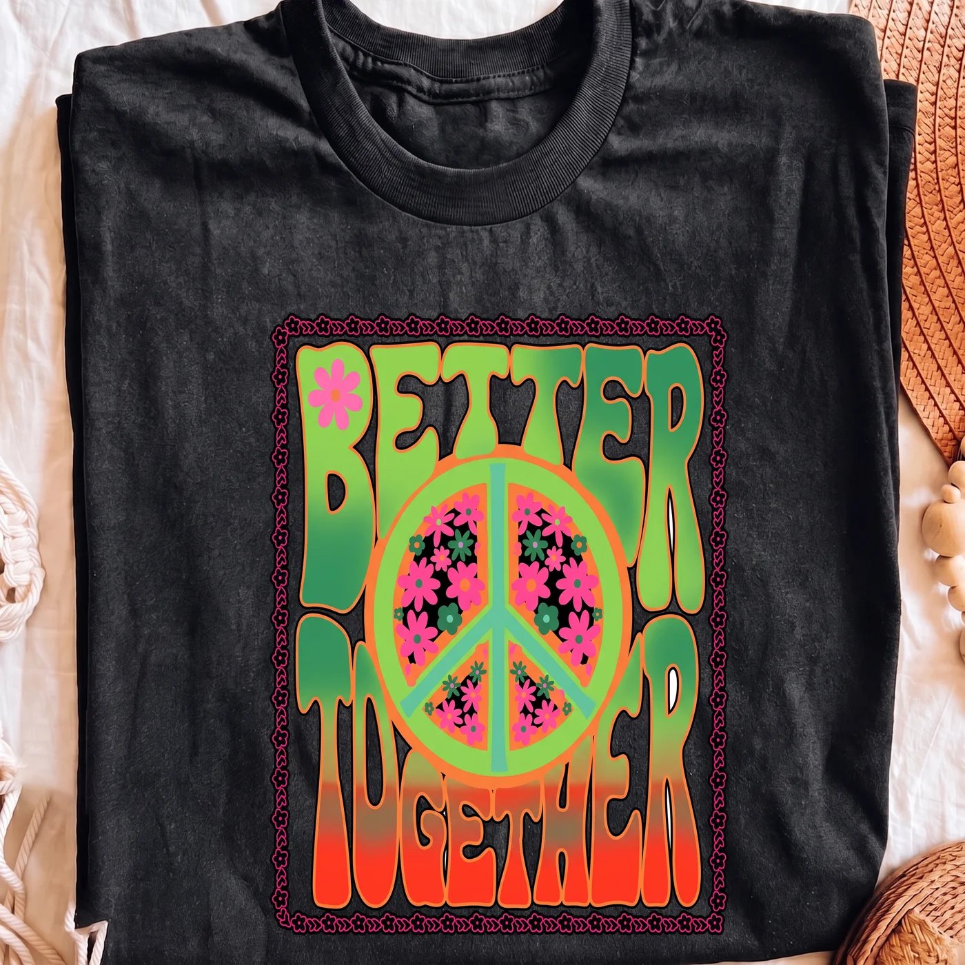Better Together Peace Sign Flower Design - PNG for printing - Image 2