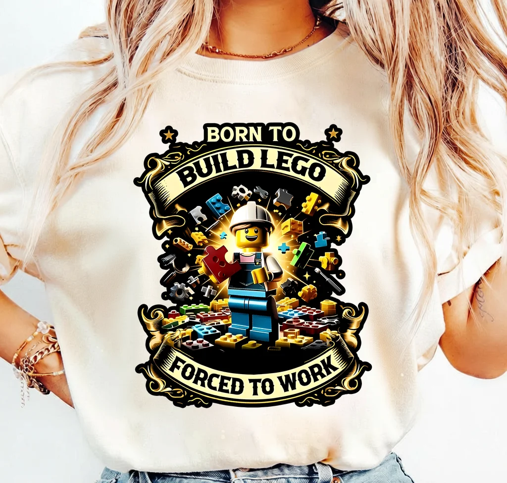 Born to Build Lego Forced to Work – Digital download PNG for print - Image 3