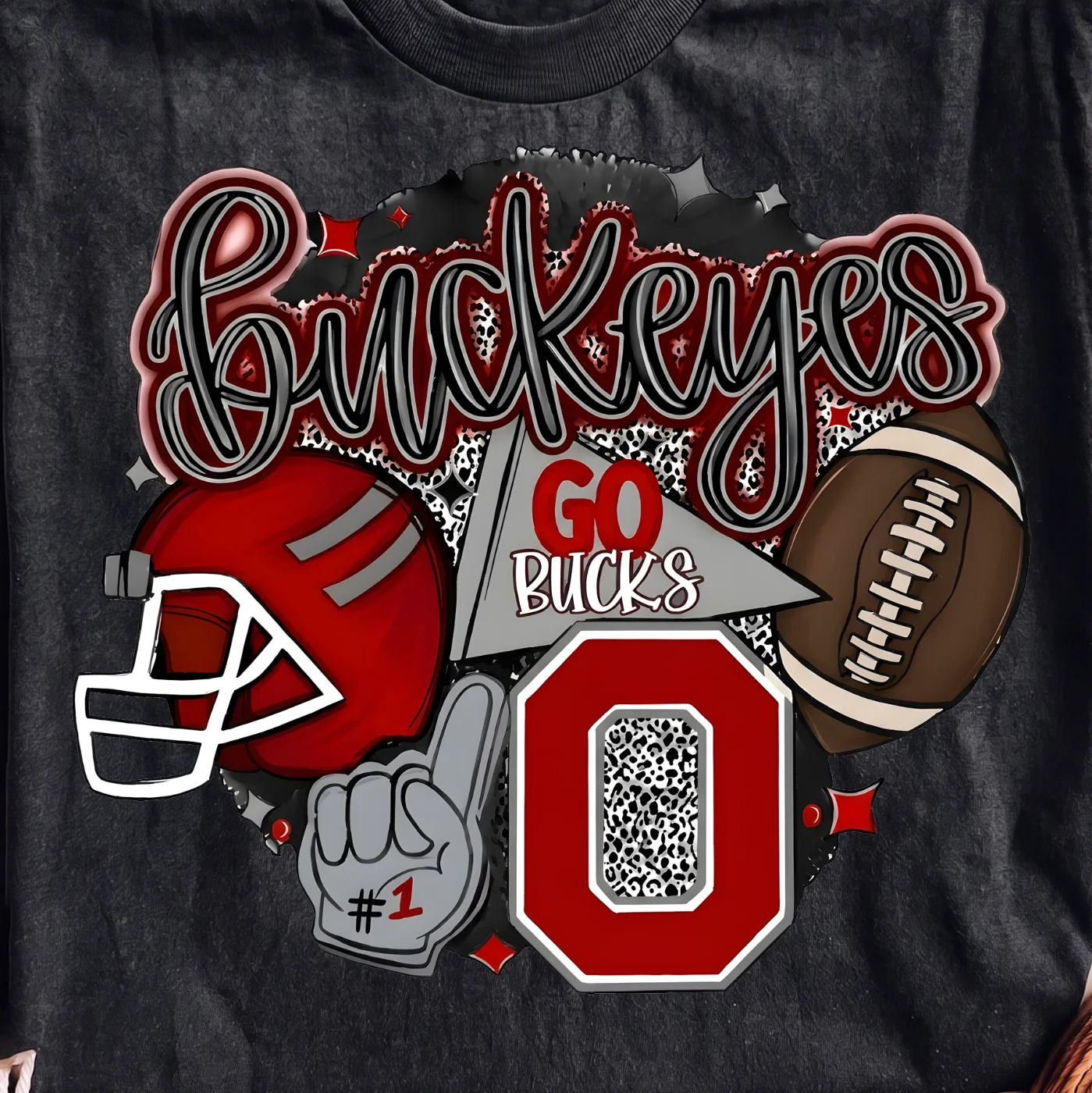 Buckeyes Go Bucks Ohio Football Team Design – Digital download PNG for print - Image 2