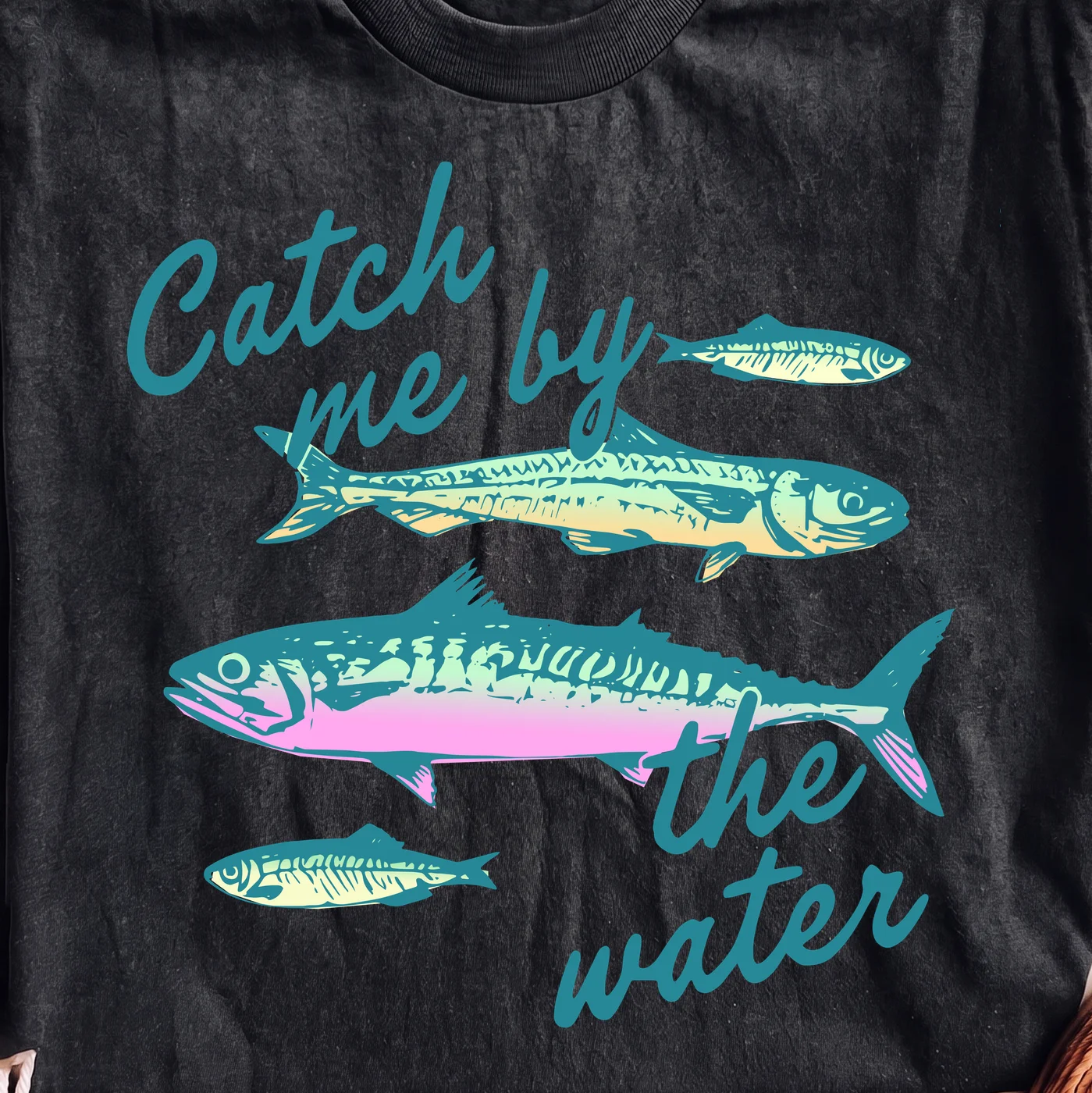 Catch me by the water fish illustration – Digital download PNG for print - Image 2